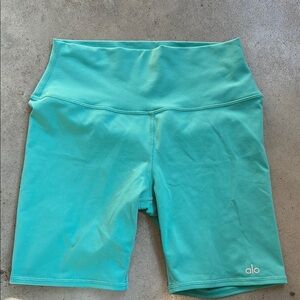 ALO Yoga Blue Bike Shorts High-Waisted Performance